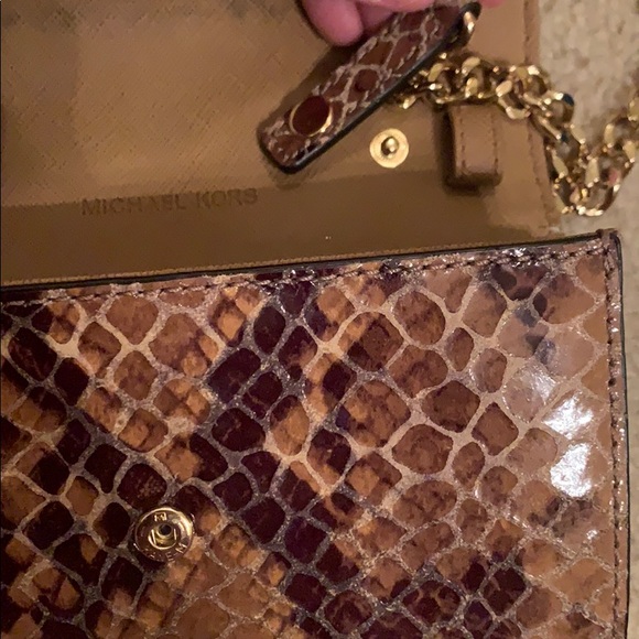 Michael Kors Snake Skin Leather Crossbody Clutch - Picture 5 of 5